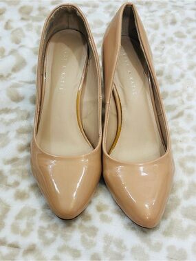 Kelly & Katie Patent Nude Pointed-Toe Pumps